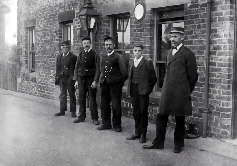 Station Master and Porters in NER Days